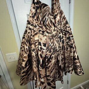 Eloquii Brown and Black Patterned Dress